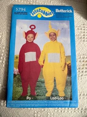 Butterick Pattern 5794 for Children’s Teletubbies Costumes: Po and Laa-Laa